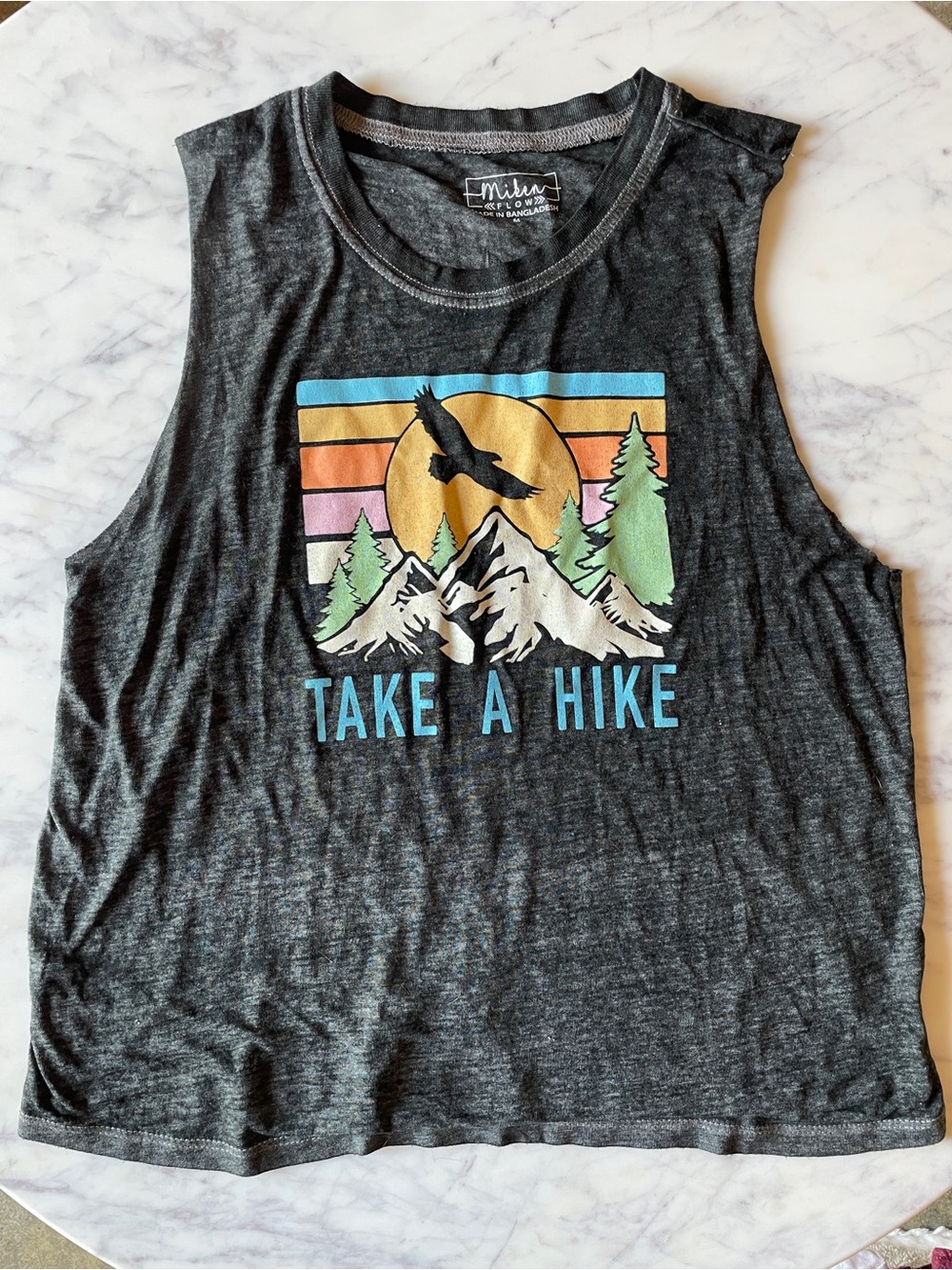Miken Flow Black 'Take A Hike' Graphic Muscle Tank